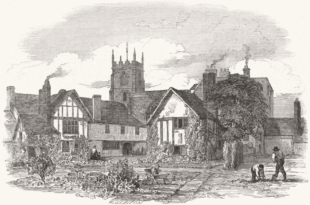 Shakespeare's School & Guild Hall, Stratford-upon-Avon, Warwickshire 1847